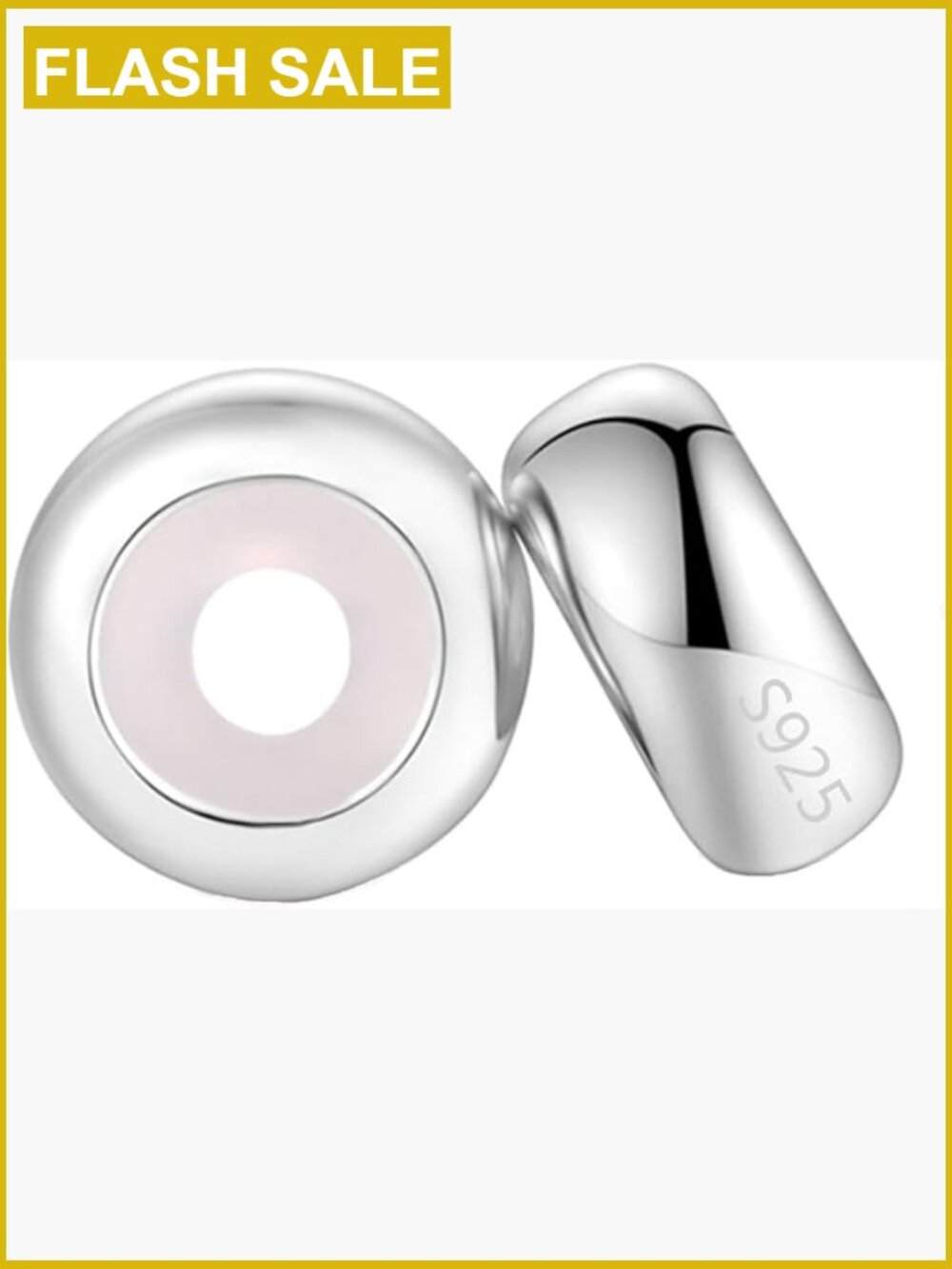 2 Sterling Silver Rondelle Spacer Charms for Bracelets